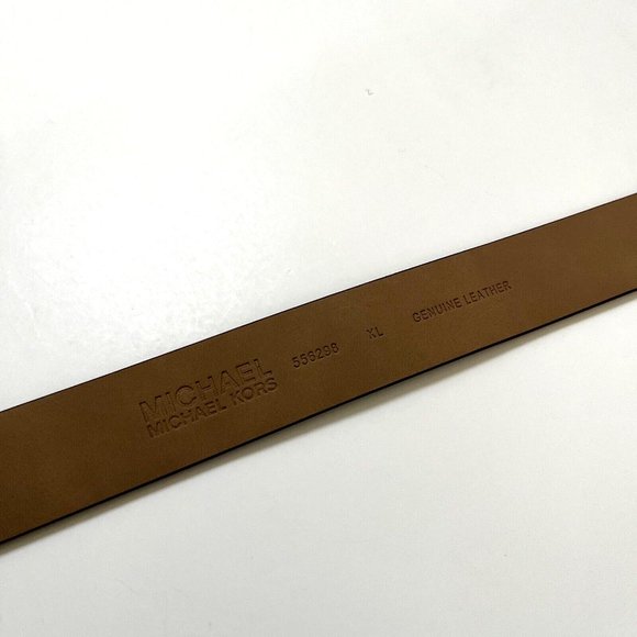 NWT Original MICHAEL KORS Signature Buckle Belt X-Large Leather Chocolate Brown main image 5